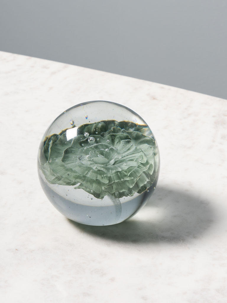 Presse papier fleur verte Chehoma